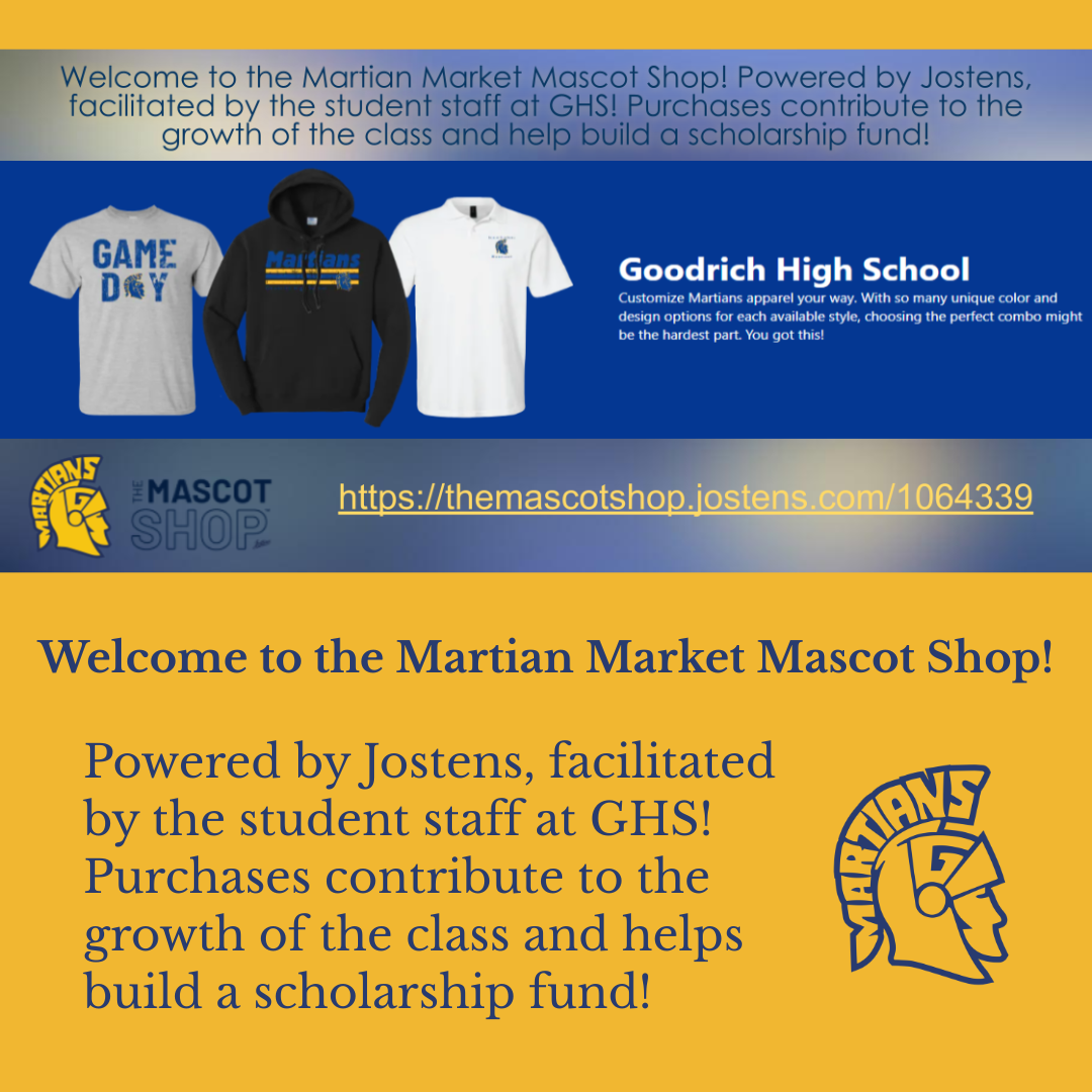  Goodrich High School Martian Market Mascot Shop
